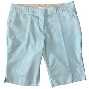 Peter Millar Size 8 Blue White Micro Pinstripe Performance Golf Bermuda Shorts